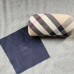 Burberry Beige and Black Check Eyeglass Case